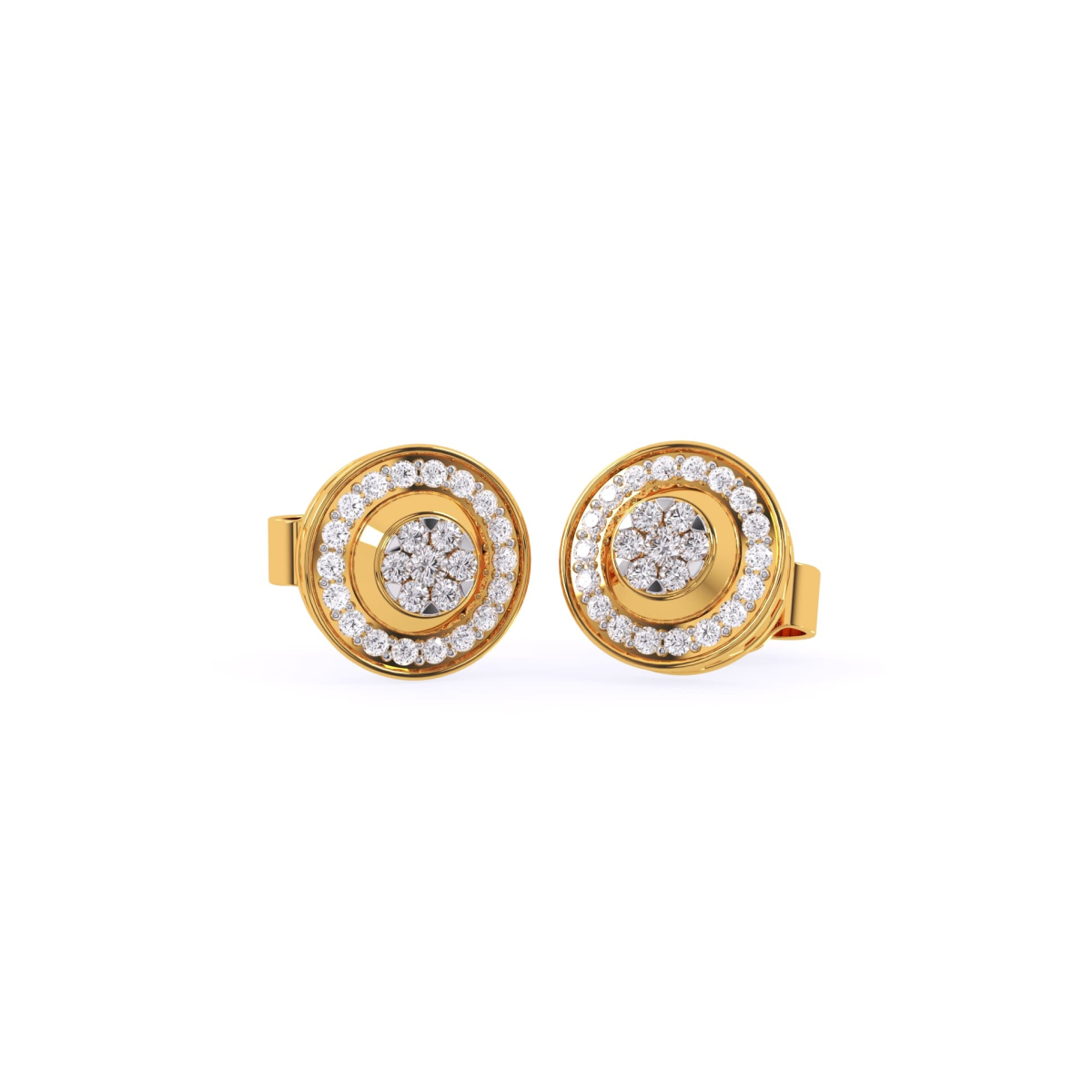 Round Diamond Classic Earlobe Earrings